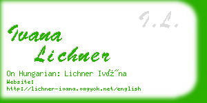 ivana lichner business card
